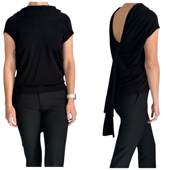 Vintage Balenciaga High neck Wrap Around Top in Black size S - Picture 1 of 11